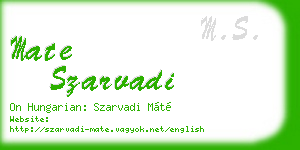 mate szarvadi business card